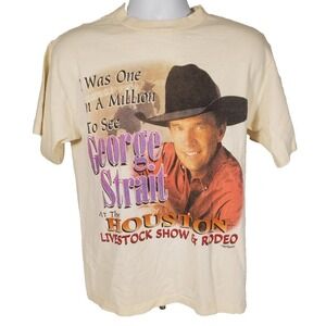 Vintage George Strait Houston Livestock Show Rodeo Large T-Shirt  1983-1996